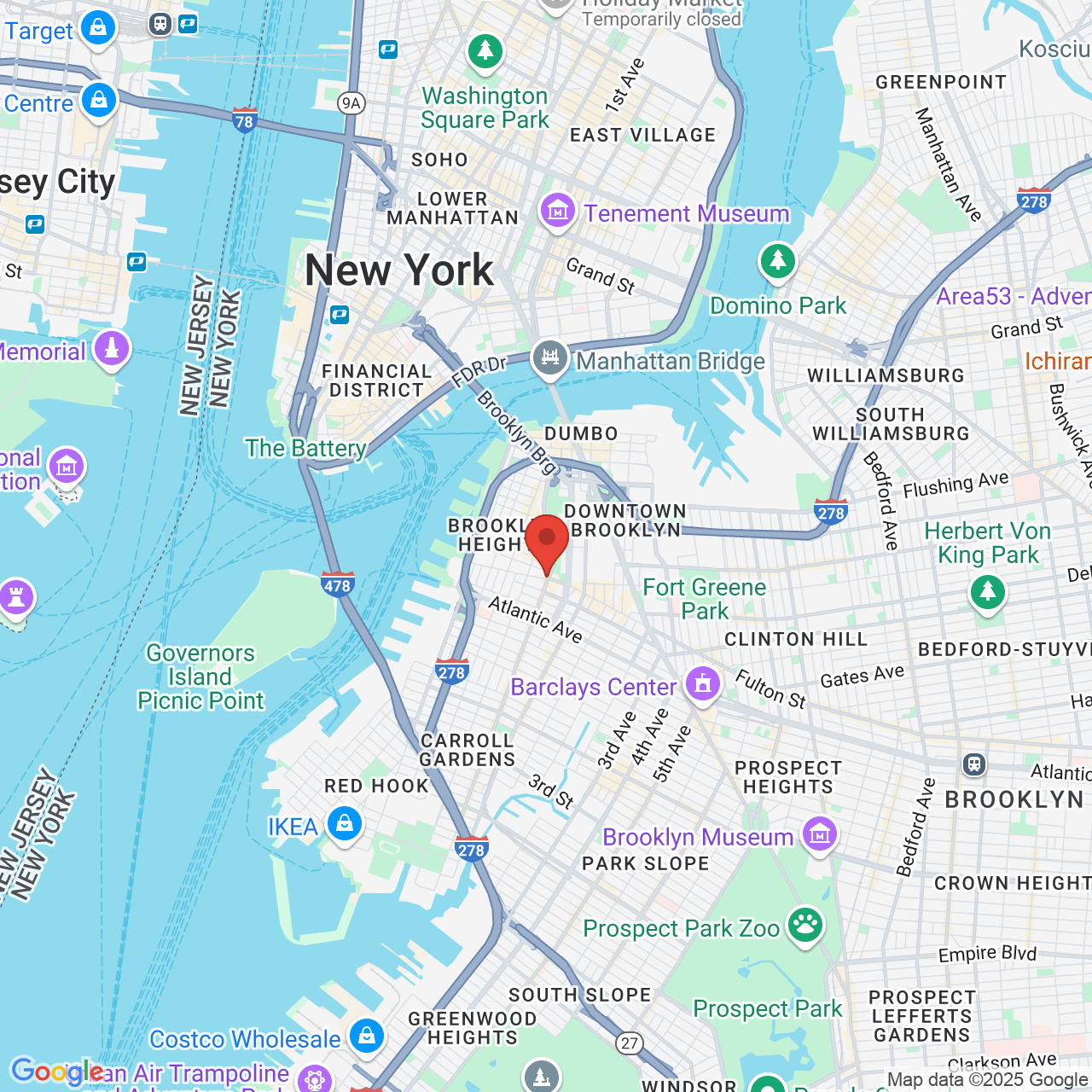 Google map image of our location in 44 Court St Brooklyn, NY